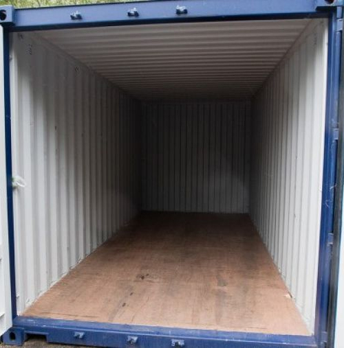 Inside a self storage container
